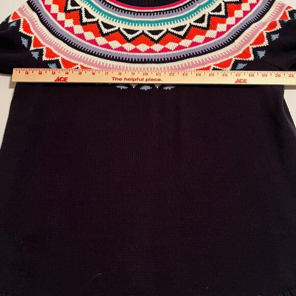 Talbots NWOT Black Fair Isle Cotton Blend Long Sleeve Sweater Size 1X - Picture 4 of 9